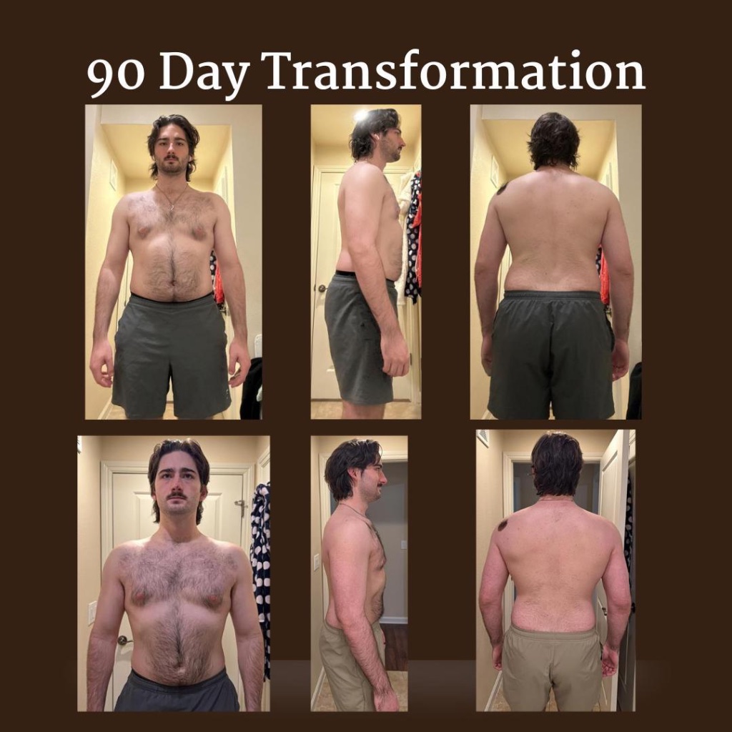 Multi-angle 90 day transformation comparison
