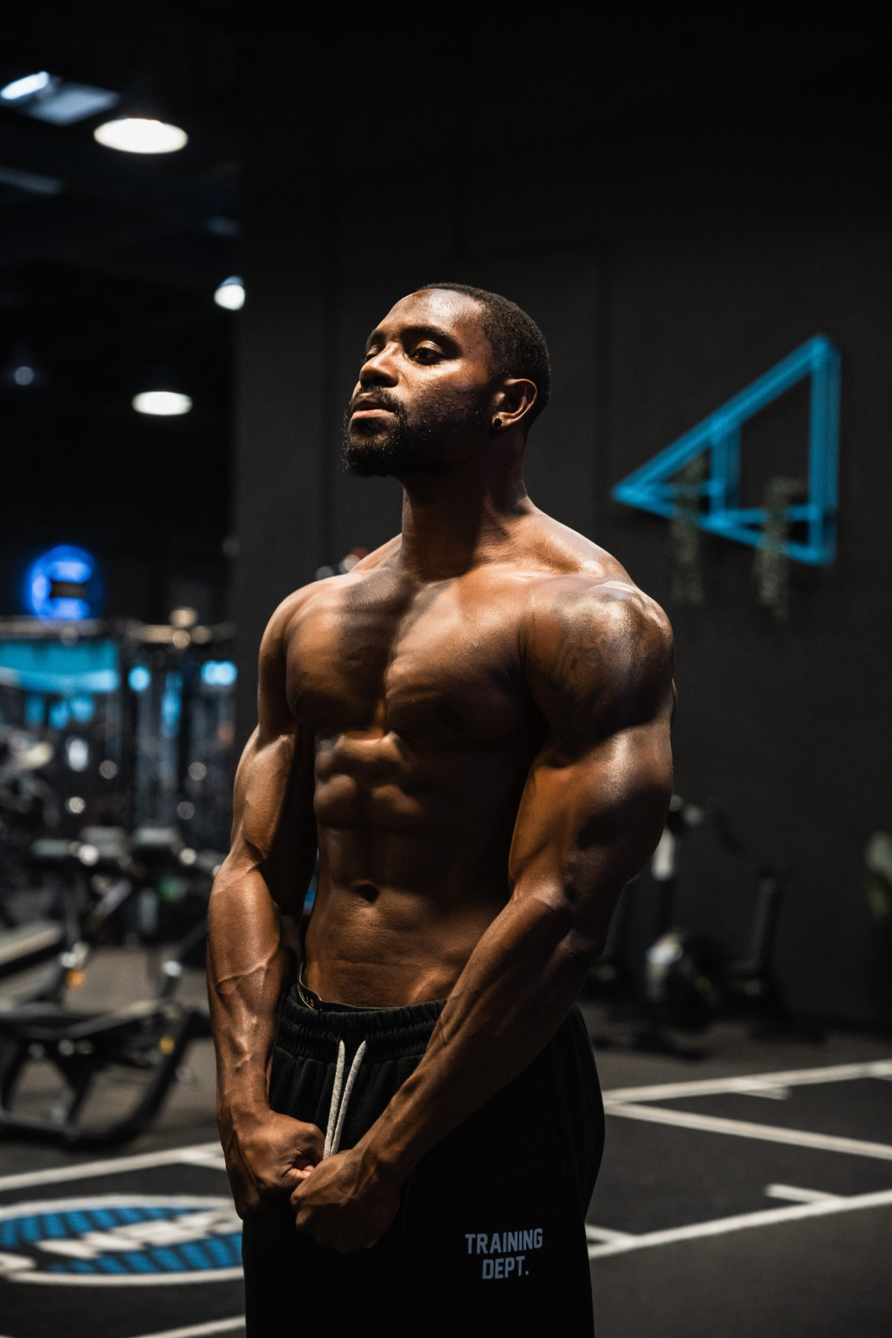 Martel Metellus in the gym, conditioned and lean