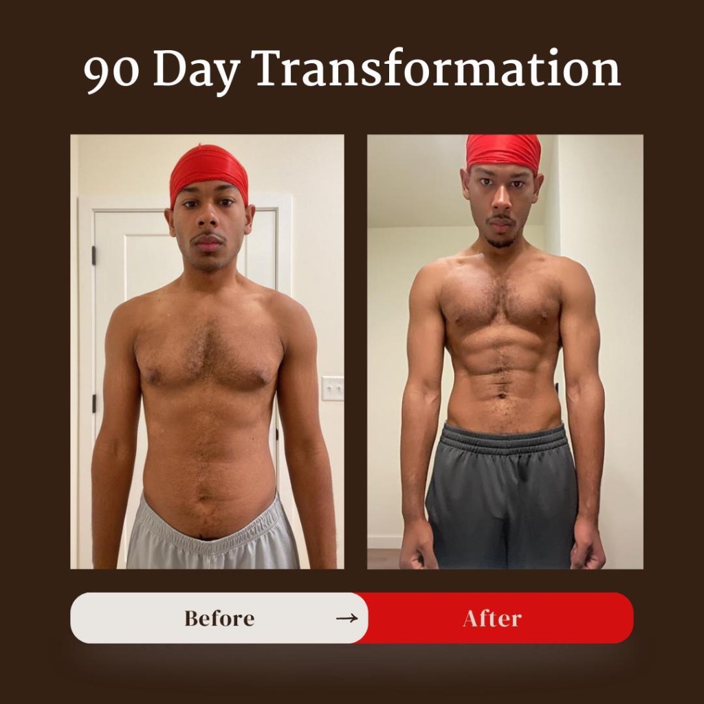 Before and after 90 day body transformation