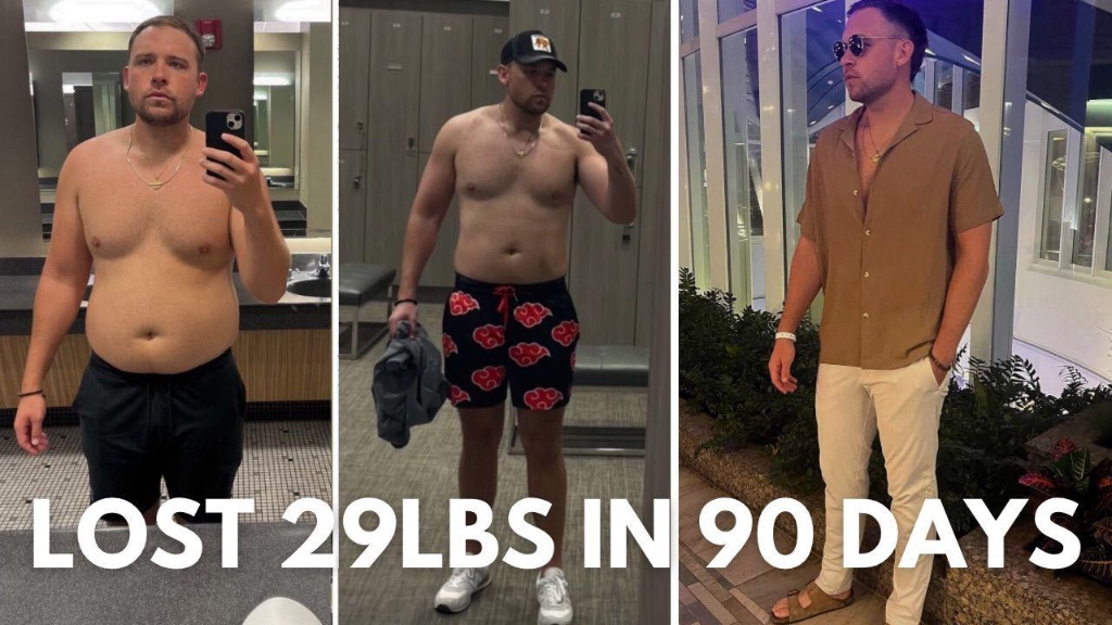 Member progress over 90 days, down 29lbs